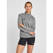 hummel Sport-Langarmshirt hmlCORE XK Half-Zip Sweat (Polyester-Sweatstoff) grau Damen