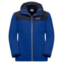 Jack Wolfskin Winterjacke Snowfrost 3in1 (wasser- und winddicht, warme Fleece-Innenjacke) blau Kinder