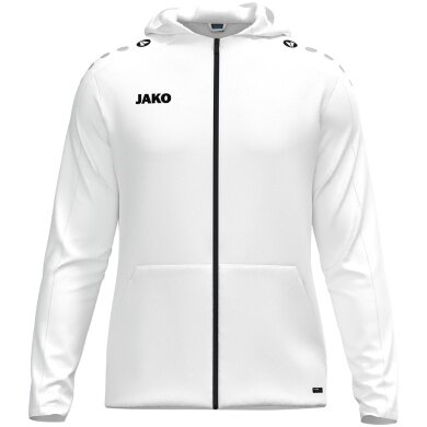 JAKO Kapuzenjacke One (Innenseite aus Micro-Fleece, 100% rec. Polyester) weiss Kinder