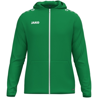 JAKO Kapuzenjacke One (Innenseite aus Micro-Fleece, 100% rec. Polyester) grün Kinder