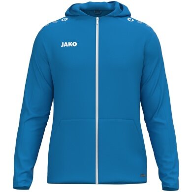 JAKO Kapuzenjacke One (Innenseite aus Micro-Fleece, 100% rec. Polyester) blau Kinder