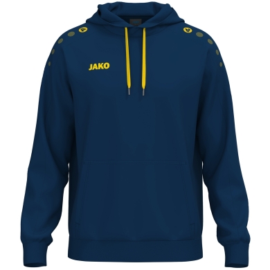 JAKO Kapuzenpullover One Sweat (Baumwolle-Mischung) navyblau/gelb Kinder