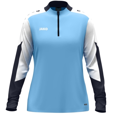 JAKO Langarmshirt Ziptop Dynamic (rec. Polyester, elastisches Material) himmelblau/weiss/marineblau Damen