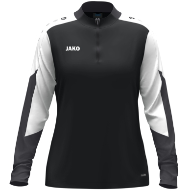 JAKO Langarmshirt Ziptop Dynamic (rec. Polyester, elastisches Material) schwarz/weiss/anthrazitgrau Damen