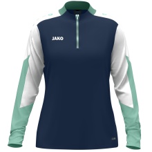 JAKO Langarmshirt Ziptop Dynamic (rec. Polyester, elastisches Material) marineblau/weiss/mintgrün Damen