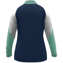 JAKO Langarmshirt Ziptop Dynamic (rec. Polyester, elastisches Material) marineblau/weiss/mintgrün Damen