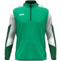 JAKO Langarmshirt Ziptop Dynamic (rec. Polyester, elastisches Material) grün/weiss/dunkelgrün Kinder