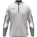 JAKO Langarmshirt Ziptop Dynamic (rec. Polyester, elastisches Material) hellgrau/weiss/grau Kinder