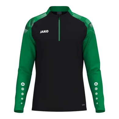 JAKO Langarmshirt Ziptop Sonic (rec. Polyester, weiches Tragegefühl) schwarz/grün Herren