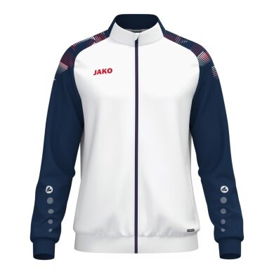 JAKO Trainingsjacke (Polyester) Sonic (100% rec. Polyester, moderner Look) weiss/marine/rot Kinder