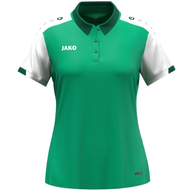 JAKO Sport-Polo Dynamic (100% rec. Polyester) grün/weiss/dunkelgrün Damen