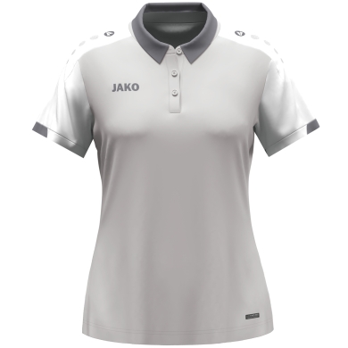 JAKO Sport-Polo Dynamic (100% rec. Polyester) hellgrau/weiss/grau Damen