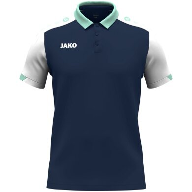 JAKO Sport-Polo Dynamic (Polyester-Mini-Piquet) marineblau/weiss/mintgrün Herren