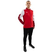 JAKO Trainingsanzug Polyester Dynamic (Jacke und Hose, sportiver Schnitt) rot/weiss/dunkelrot Herren