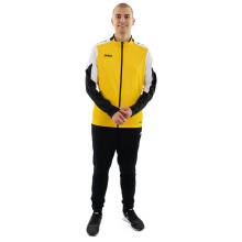 JAKO Trainingsanzug Polyester Dynamic (Jacke und Hose, sportiver Schnitt) gelb/weiss/schwarz Herren