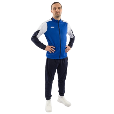 JAKO Trainingsanzug Polyester Dynamic (Jacke und Hose, sportiver Schnitt) royalblau/weiss/marineblau Herren