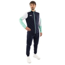JAKO Trainingsanzug Polyester Dynamic (Jacke und Hose, sportiver Schnitt) marineblau/weiss/mintgrün Herren