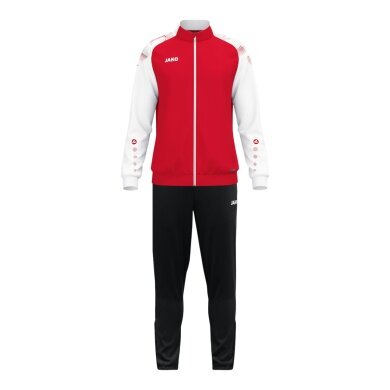 JAKO Trainingsanzug (Polyesteranzug) Sonic - 100% rec. Polyester - rot/weiss/schwarz Herren