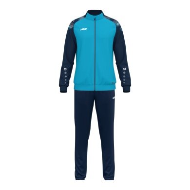 JAKO Trainingsanzug (Polyesteranzug) Sonic - 100% rec. Polyester - aquablau/marineblau Jungen