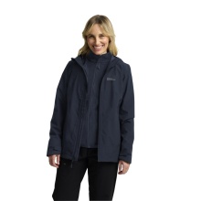 Jack Wolfskin Ganzjahresjacke Moonrise 3in1 2025 (wasser- winddicht, mit Fleece-Innenjacke) nachtblau/skyblau Damen