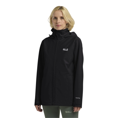 Jack Wolfskin Regenjacke Trailtime 2-Lagen (wasserdicht, atmungsaktiv) schwarz Damen