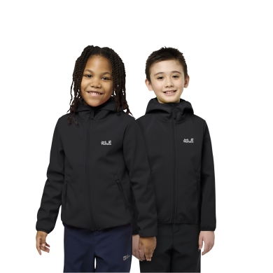 Jack Wolfskin Softshelljacke Fourwinds (winddicht, gefüttert) 2025 schwarz Kinder/Jugendliche (164-176)