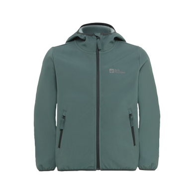 Jack Wolfskin Softshelljacke Fourwinds (winddicht, gefüttert) 2025 jadegrün Kinder/Jugendliche (164-176)