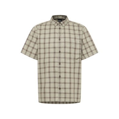 Jack Wolfskin Wanderhemd Planalto (Bio-Baumwolle) Kurzarm beige Herren