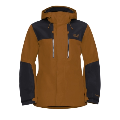 Jack Wolfskin Wanderjacke-/Regenjacke Jasper 2-Lagen (Wetterschutzjacke, wasserdicht, winddicht) orange/schwarz Herren