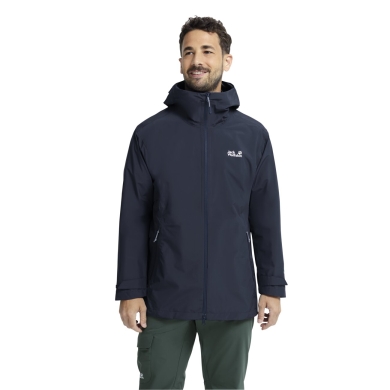 Jack Wolfskin Wanderjacke Litestride 3in1 (wasserdicht, winddicht, mit Fleece-Innenjacke) nachtblau Herren