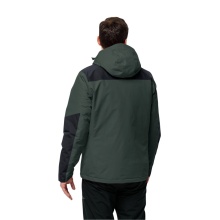 Jack Wolfskin Winterjacke Jasper 2023 (sehr wasser- und winddicht, atmungsaktiv) olivegrün/schwarz Herren