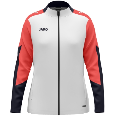 JAKO Polyesterjacke Dynamic (100% rec. Polyester) weiss/coralrot/marineblau Damen