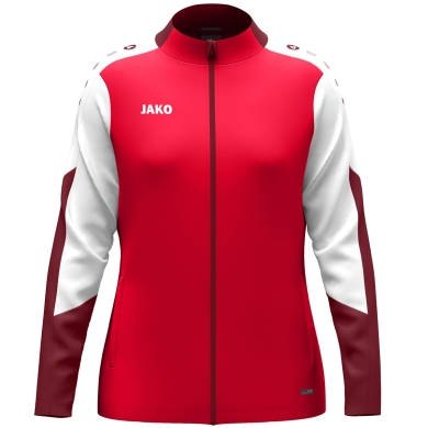 JAKO Polyesterjacke Dynamic (100% rec. Polyester) rot/weiss/dunkelrot Damen