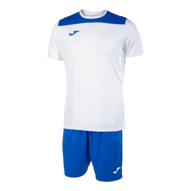 Joma Trainingsanzug (kurze Hose und kurzarm Shirt) Phoenix III Set weiss/royalblau Herren