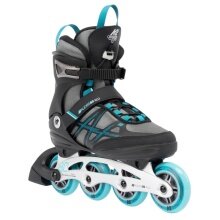 K2 Inline Skates Alexis 80 Alu (Rollen: 80mm/82A, Kugellager: ABEC 5) grau/cyanblau Damen