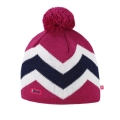 Kama Strickmütze (Bommel) A179 Merino - pink/weiss/navyblau - 1 Stück