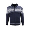 Kama Sweater Pullover 4064 Full Zip (Merinowolle-Mischung) dunkelblau Herren