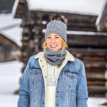 Kama Strickmütze (Bommel) A121 Merino - Damen navyblau - 1 Stück