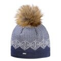 Kama Strickmütze (Bommel) A152 Merino - Damen blau/weiss- 1 Stück