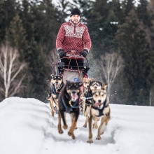 Kama Sweater Pullover 4082 Half Zip mit Nordischen Muster (Merinowolle) navyblau Herren