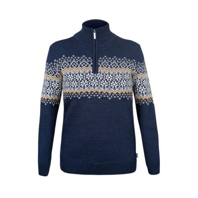 Kama Sweater Pullover 5058 Half Zip (Merinowolle) navyblau Damen