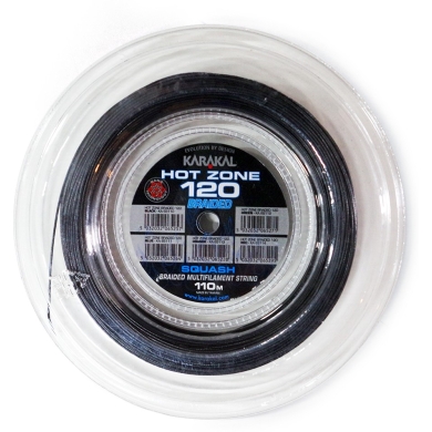 Karakal Squashsaite Hot Zone Braided 120 (Power+Kontrolle) 1.20mm schwarz 110m Rolle