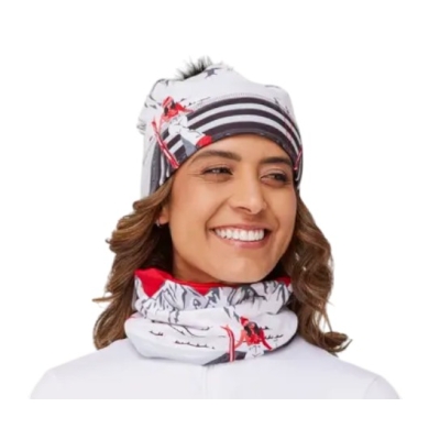 Krimson Klover Mütze (Pompon) Apres Anyone Beanie - weiss/schwarz/rot Damen - 1 Stück