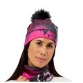 Krimson Klover Mütze (Pompon) Graffiti Girls Beanie - bunt/schwarz Damen - 1 Stück