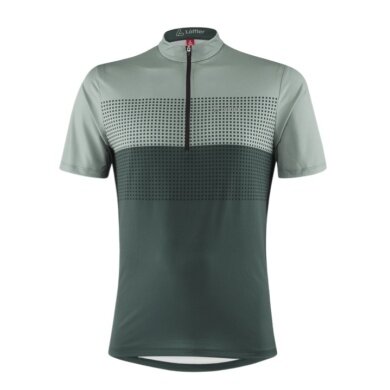 Löffler Fahrrad-Shirt Bike Sparta (Half-Zip, elastisch, schnelltrocknend) grün Herren
