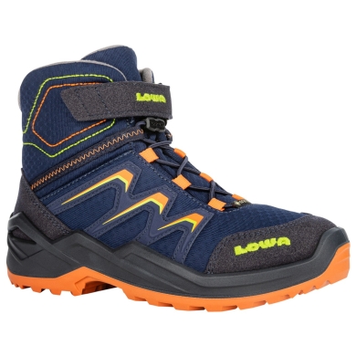 Lowa Winterschuhe Maddox Warm Mid GTX (Textil/Synthetik, wasserdicht) 2025 navyblau/orange Kinder