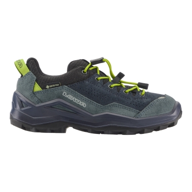 Lowa Wanderschuhe Wandax LO GTX (Veloursleder/Synthetik, wasserdicht) dunkelpetrol/lime Kinder