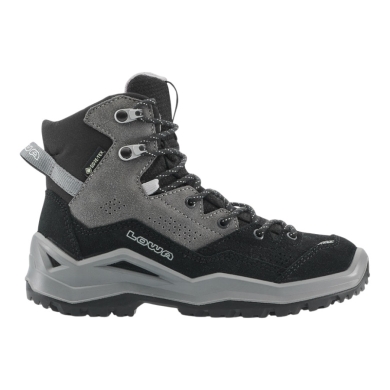 Lowa Wanderschuhe Wandax Mid GTX (Veloursleder/Synthetik, wasserdicht) schwarz/grau Kinder
