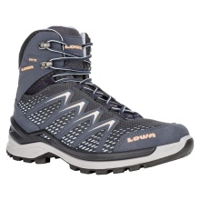 Lowa Wander-Travelschuhe Innox Pro Mid GTX (All-Terrain, Synthetik/Textil, wasserdicht) 2025 stahlblau/lachs Damen
