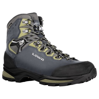 Lowa Wanderschuhe Camino Evo GTX (Trekking, Nubukleder, wasserdicht) stahlblau/kiwi Herren